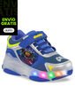 Tenis Patines Luces Tordo Azul-Plata Para Niño Los Gomosos de Los Gomosos
