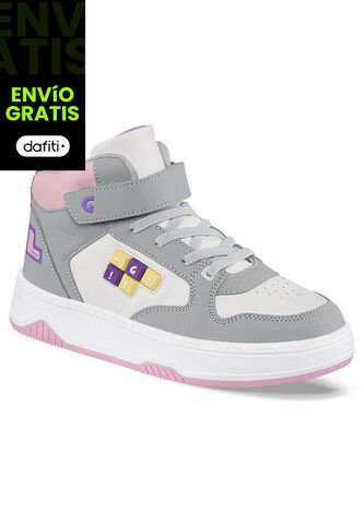 Tenis Odyl Blanco-Gris Para Niña Los Gomosos Los Gomosos