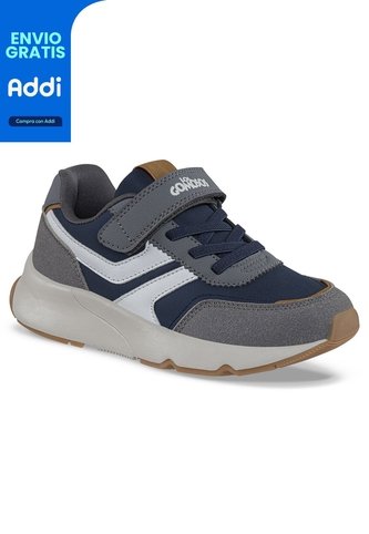 Tenis Urbanos Jidom Gris-Azul O Los Gomosos Para Niño Los Gomosos