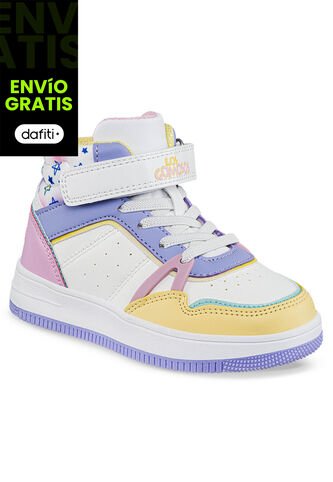 Tenis Reffor Blanco-Lila Para Niña Los Gomosos Los Gomosos