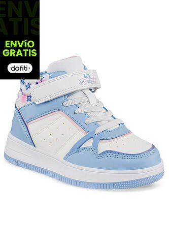 Tenis Reffor Blanco-Azul Para Niña Los Gomosos Los Gomosos