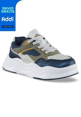 Tenis Casuales Falek Azul Osc-Beige Los Gomosos Para Niño Los Gomosos