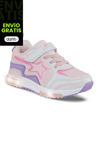 Tenis Luces Gypin Blanco-Rosa Para Niña Los Gomosos Los Gomosos