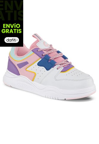 Tenis Zafra Blanco-Mora Para Niña Los Gomosos Los Gomosos