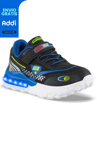 Tenis Con Luces Chitter Negro Los Gomosos Para Niño Los Gomosos