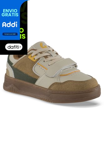 Tenis Casuales Elocar Beige-Café Los Gomosos Para Niño Los Gomosos
