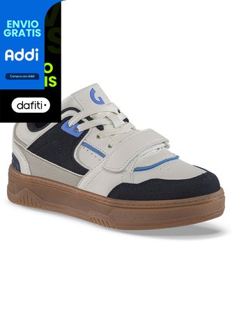 Tenis Casuales Elocar Blanco-Azul O Los Gomosos Para Niño Los Gomosos