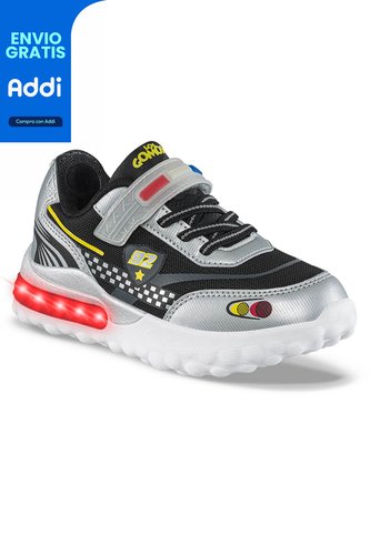 Tenis Con Luces Chitter Plata Los Gomosos Para Niño Los Gomosos