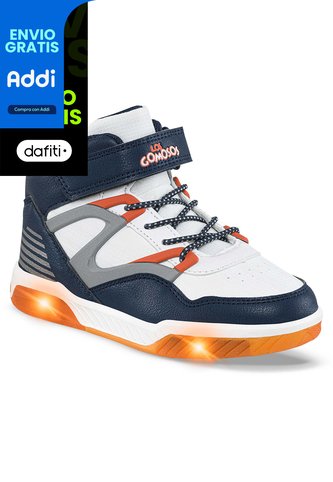 Tenis Con Luces Trew Azul O-Nar Para Niño Los Gomosos Los Gomosos