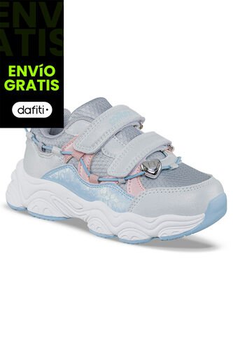 Tenis Urbanos Febar Blanco-Gris Los Gomosos Para Niña Los Gomosos