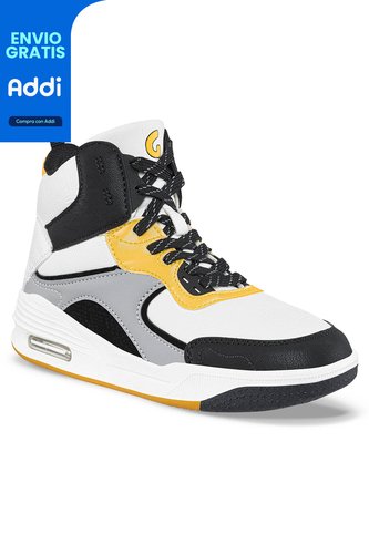 Tenis Urbanos Tobin Blanco-Negro Para Niño Los Gomosos Los Gomosos