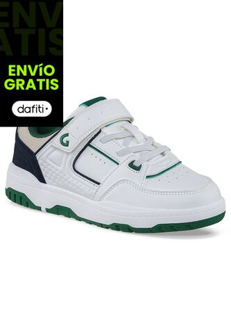 Tenis Urbanos Pifot Blanco-Verde Los Gomosos Para Niño Los Gomosos