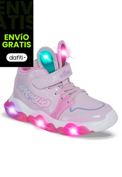 Tenis Con Luces Pidom Rosa Los Gomosos Para Niña