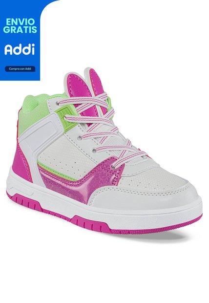 Tenis Urbanos Gury Blanco-Fucsia Para Niña Los Gomosos