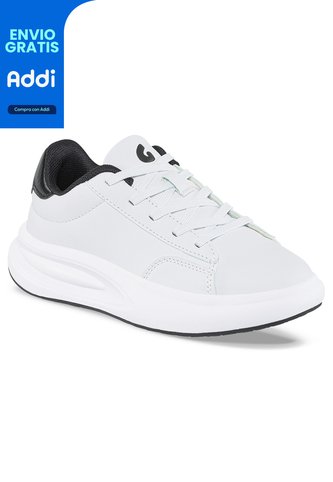 Tenis Urbanos Kinfer Blanco-Negro Para Niño Los Gomosos Los Gomosos