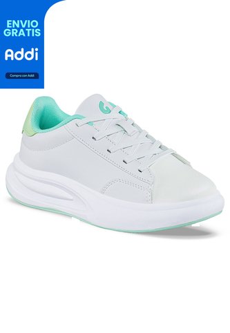 Tenis Urbanos Dakal Blanco-Verde Para Niña Los Gomosos Los Gomosos