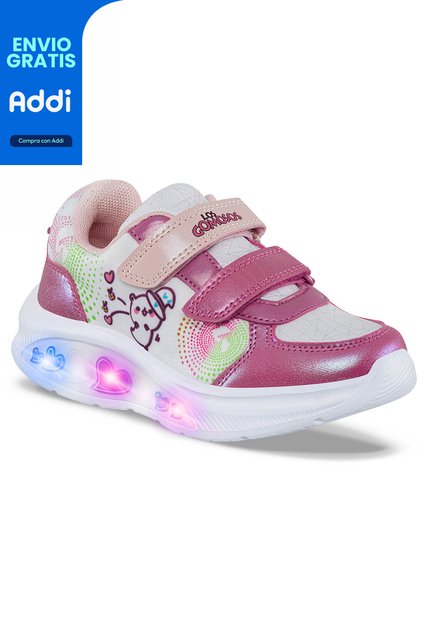 Tenis Luces Asfir Fucsia Para Niña Los Gomosos