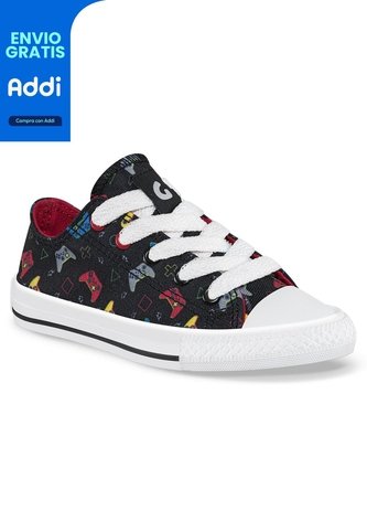 Tenis Kanzo Bajo Negro Para Niño Los Gomosos Los Gomosos