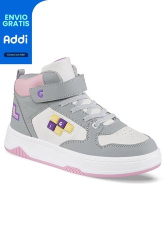 Tenis Odyl Blanco-Gris Para Niña Los Gomosos Los Gomosos
