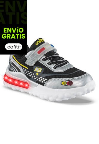 Tenis Con Luces Chitter Plata Los Gomosos Para Niño Los Gomosos
