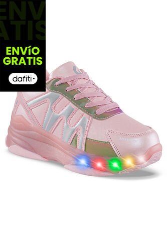 Tenis Patines Luces Tiff Rosa Los Gomosos Para Niña Los Gomosos