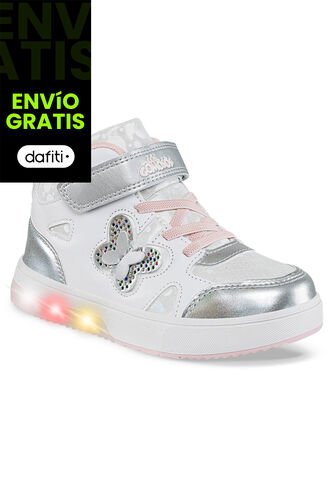 Tenis Luces Nubi Blanco-Rosa Los Gomosos Para Niña Los Gomosos