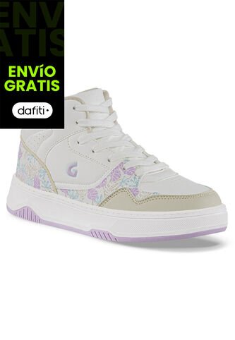 Tenis Urbanos Geximu Blanco-Lila Los Gomosos Para Niña Los Gomosos
