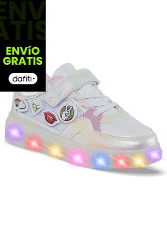 Tenis Luces Gerfy Blanco Para Niña Los Gomosos Los Gomosos