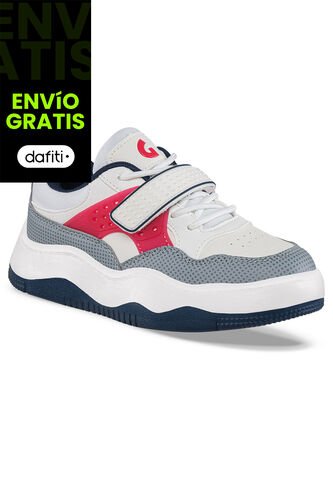 Tenis Urbanos Vaxo Blanco-Gris Para Niño Los Gomosos Los Gomosos