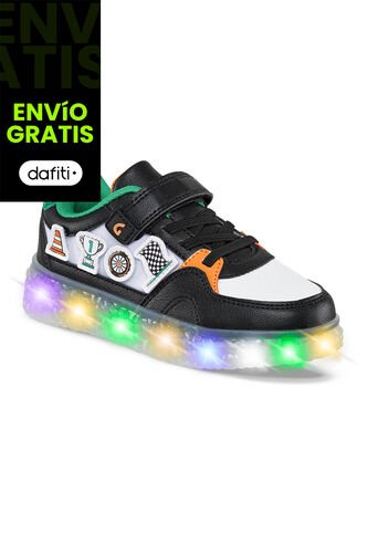 Tenis Con Luces Riner Negro Para Niño Los Gomosos Los Gomosos
