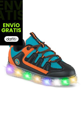 Tenis Con Luces Isser Negro Para Niño Los Gomosos Los Gomosos
