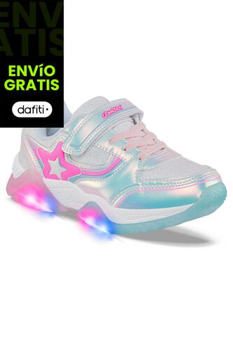 Tenis Luces Lunex Blanco Para Niña Los Gomosos Los Gomosos