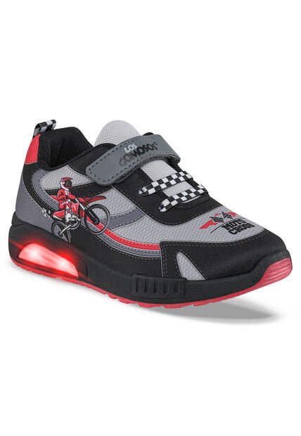 Tenis Con Luces Halime Negro Para Niño Los Gomosos