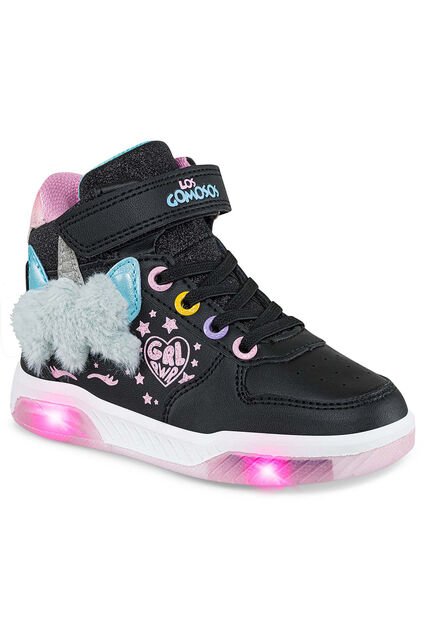 Tenis Luces Konno Negro Para Niña Los Gomosos