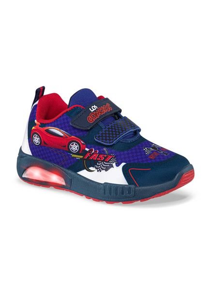 Tenis Con Luces Carriw Azul Osc Para Niño Los Gomosos