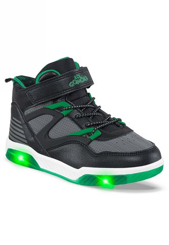 Tenis Con Luces Trew Negro-Verde Para Niño Los Gomosos Los Gomosos