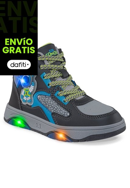 Tenis Con Luces Torin Gris Osc Los Gomosos Para Niño