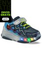 Tenis Patines Luces Morina Azul Osc Los Gomosos Para Niño de Los Gomosos