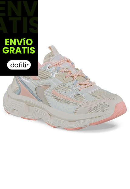 Tenis Urbanos Hysi Beige-Coral Los Gomosos Para Niña