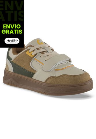 Tenis Casuales Elocar Beige-Café Los Gomosos Para Niño Los Gomosos