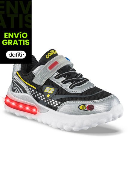 Tenis Con Luces Chitter Plata Los Gomosos Para Niño