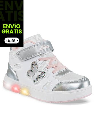 Tenis Luces Nubi Blanco-Rosa Los Gomosos Para Niña Los Gomosos