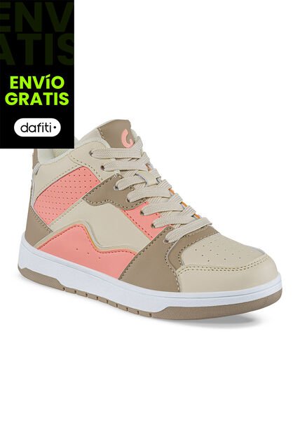 Tenis Urbanos Kuxoj Beige-Coral Los Gomosos Para Niña