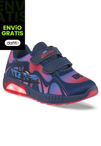 Tenis Con Luces Kenok Azul O-Rojo Para Niño Los Gomosos Los Gomosos