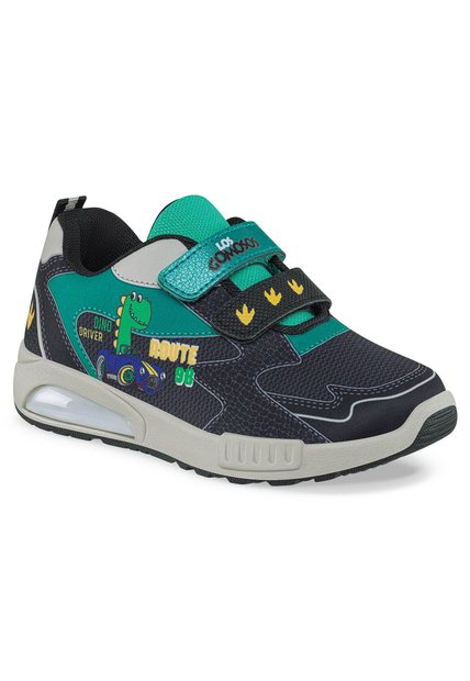 Tenis Con Luces Ruxo Negro-Verde Los Gomosos Para Niño