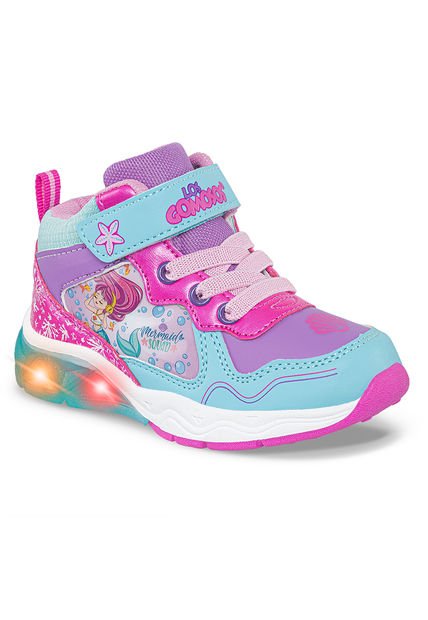 Tenis Con Luces Flysan Azul-Mora Para Niña Los Gomosos