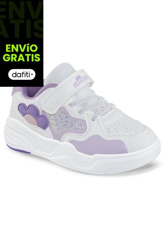 Tenis Urbanos Reguw Blanco-Lila Los Gomosos Para Niña Los Gomosos