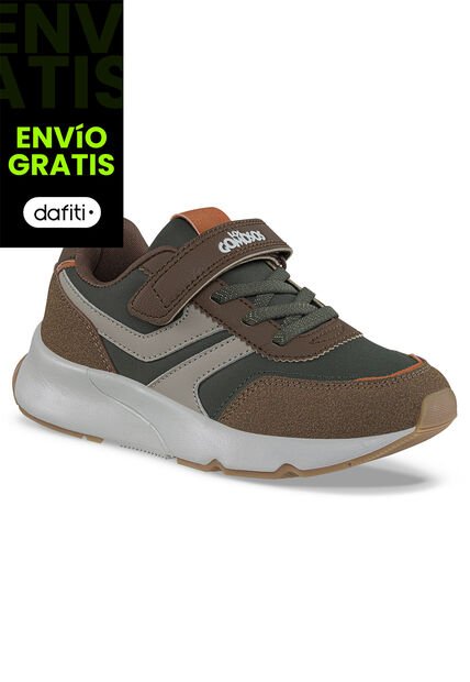 Tenis Urbanos Jidom Café-Verde Los Gomosos Para Niño