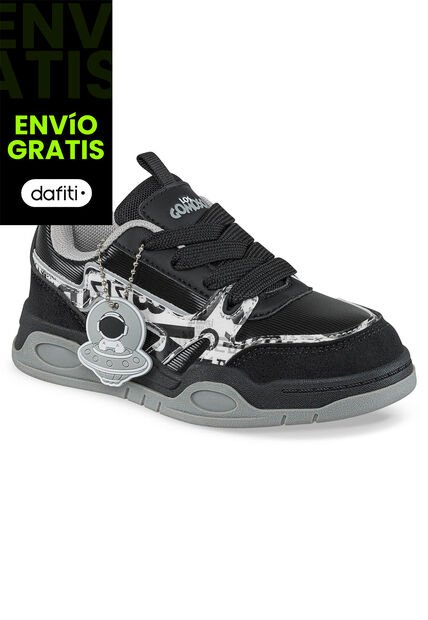 Tenis Casuales Anurim Negro Los Gomosos Para Niño