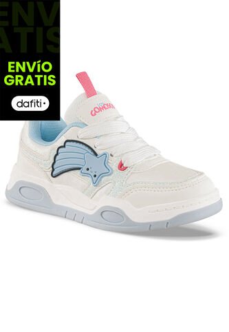 Tenis Casuales Hobor Blanco-Azul Los Gomosos Para Niña Los Gomosos